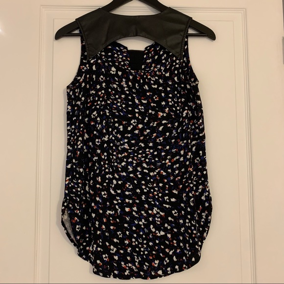 Dynamite printed tank top with black faux leather cutout - Picture 2 of 11